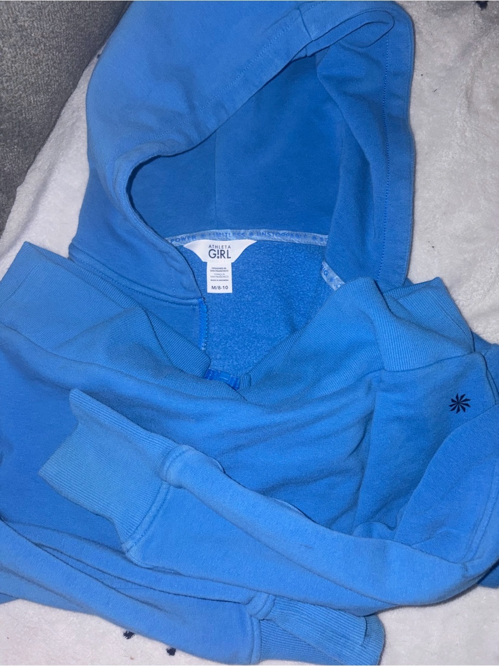 Athleta Bright Blue Girls' zip Hoodie